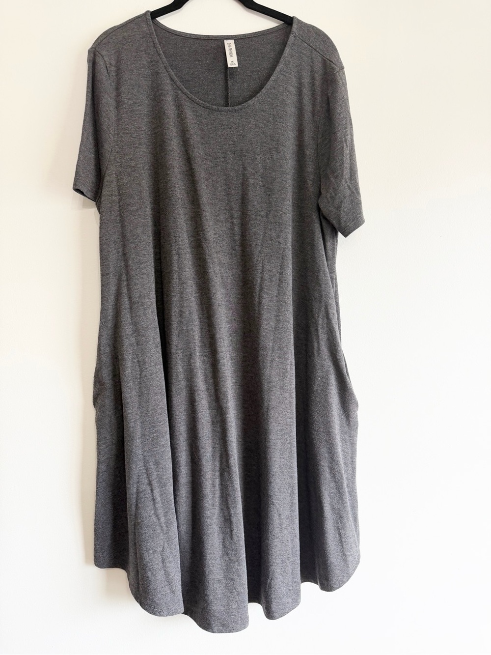 Zenana Outfitters Gray Swing Midi Dress